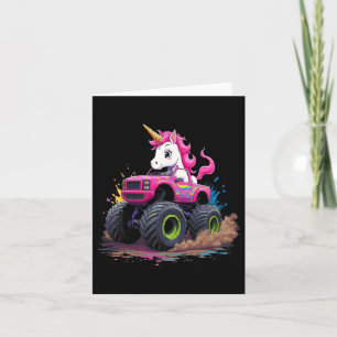 Monster Truck Unicorn Birthday Party Monster Truck Card
