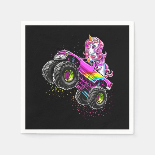 Monster Truck Unicorn Birthday Party Monster Truck Napkins