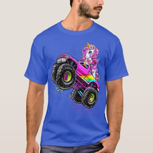 Monster Truck Unicorn Birthday Party Monster Truck T_Shirt