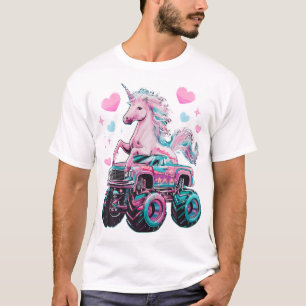 Monster Truck Unicorn Girl Birthday Party Monster  T-Shirt
