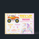 Monster Truck & Unicorn Joint Birthday Invitation<br><div class="desc">Monster Truck & Unicorn Joint Birthday Invitation – Perfect for Siblings, a Boy and a Girl Make your children’s shared celebration extra special with this adorable Monster Truck & Unicorn Joint Birthday Invitation, created for a fun and magical birthday party for siblings, a boy and a girl. This unique split-theme...</div>