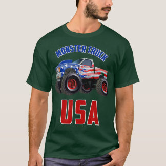 Monster Truck USA Cool USA Flag Painted Monster Tu T-Shirt