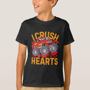 Monster Truck Valentines for Kids I Crush Hearts  T-Shirt