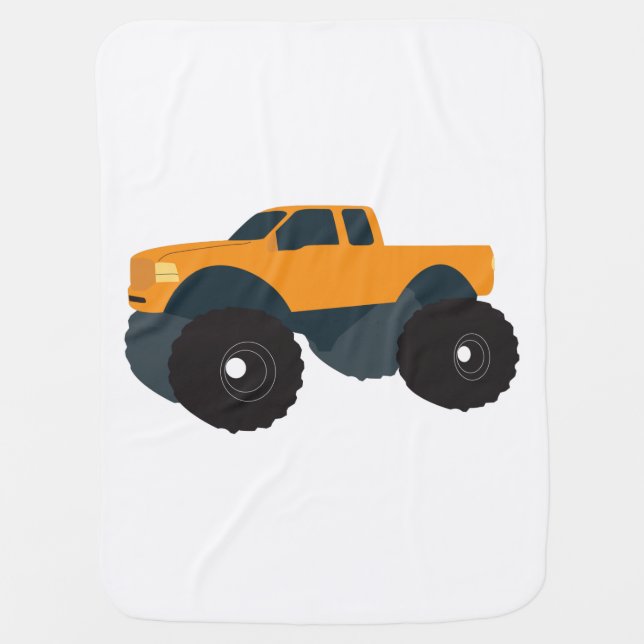 Monster Truck Vehicle Baby Blanket (Front)