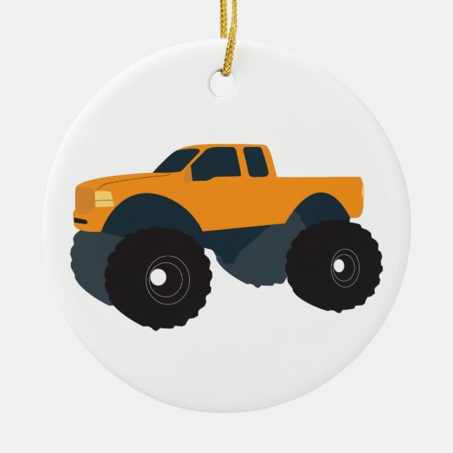 Monster Truck Vehicle Ceramic Ornament (Front)