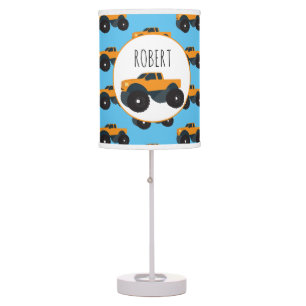 Monster Truck Vehicle Custom Boys Name Table Lamp