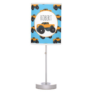 Monster Truck Vehicle Custom Boys Name Table Lamp