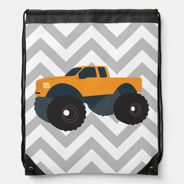 Monster Truck Vehicle Drawstring Bag (Front)