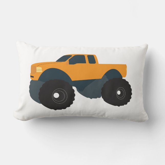Monster Truck Vehicle Lumbar Pillow (Front)