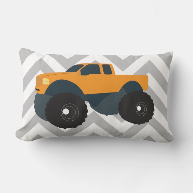 Monster Truck Vehicle Lumbar Pillow (Front)