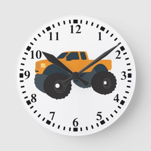 Monster Truck Vehicle Round Clock