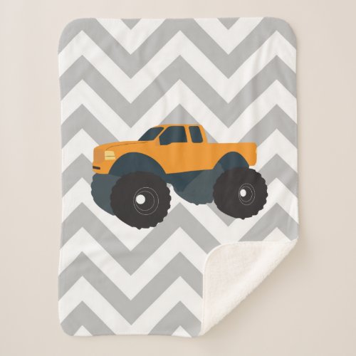 Monster Truck Vehicle Sherpa Blanket