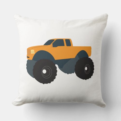 Monster Truck Vehicle Throw Pillow