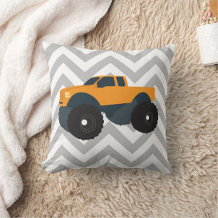 Monster Truck Vehicle Throw Pillow