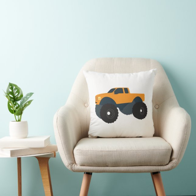 Monster Truck Vehicle Throw Pillow (Chair)