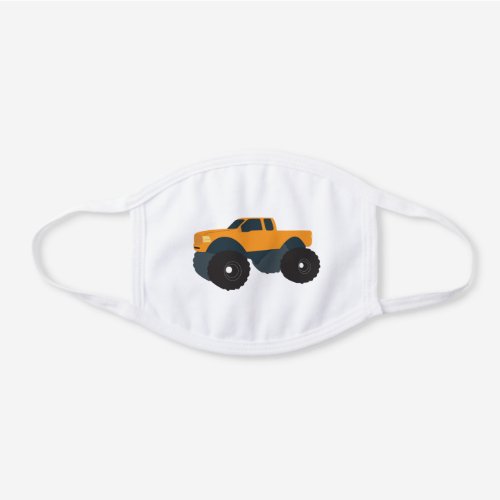 Monster Truck Vehicle White Cotton Face Mask