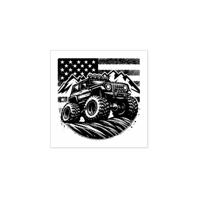 MONSTER TRUCK WOOD ART STAMP (Imprint)