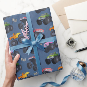 Monster Truck Wrapping Paper, Boy Birthday Gift Paper