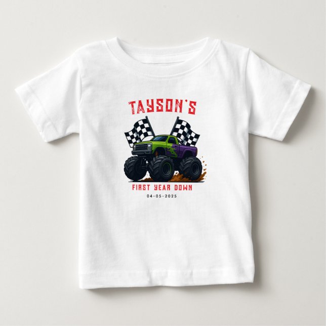 Monster Trucks 1st Birthday Party  Baby T-Shirt (Front)