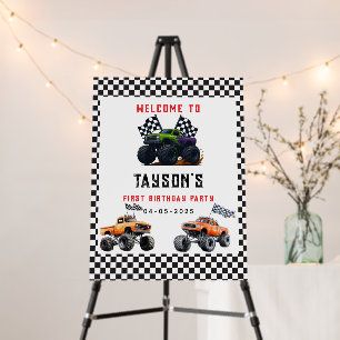 Monster Trucks 1st Birthday Party Banner – Vroom Foam Board