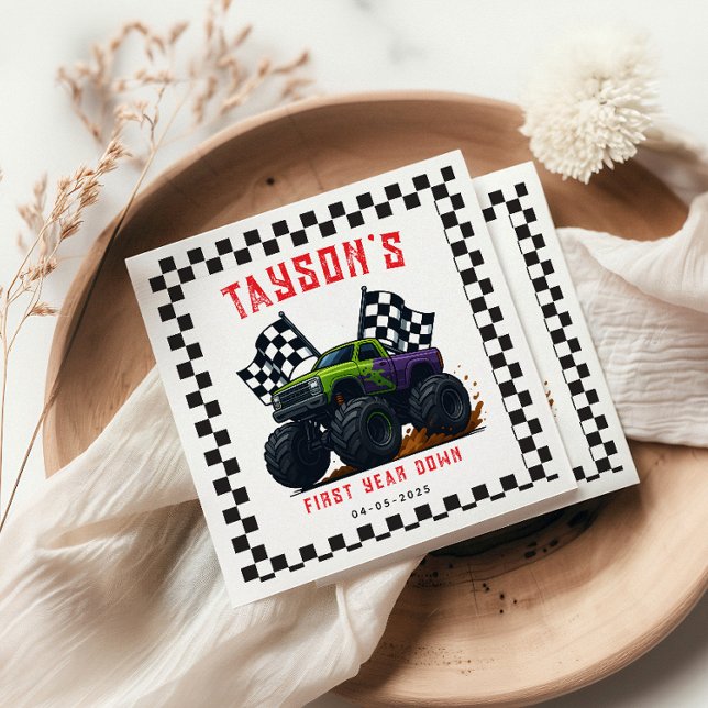 Monster Trucks 1st Birthday Party  Napkins (Creator Uploaded)