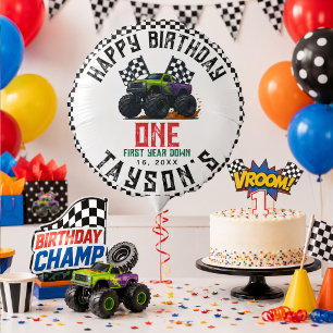 Monster Trucks 1st Birthday Vroom Party Balloon