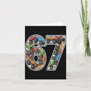 Monster Trucks 67 Meme Funny Design For Boys Kids  Card