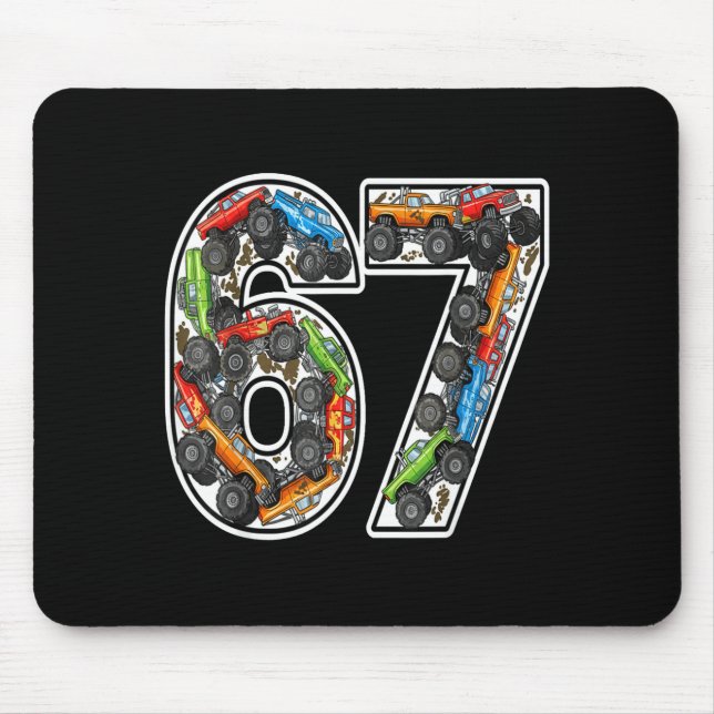 Monster Trucks 67 Meme Funny Design For Boys Kids  Mouse Pad (Front)