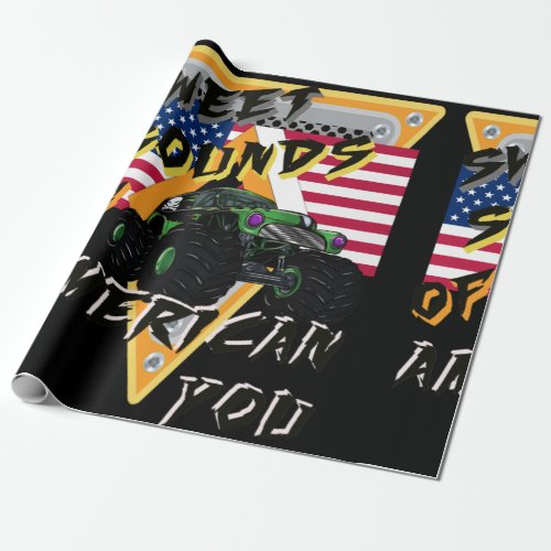 Monster Trucks All American Design Wrapping Paper