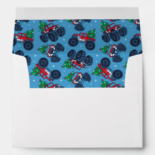 Monster Trucks and Christmas Trees Pattern Envelope