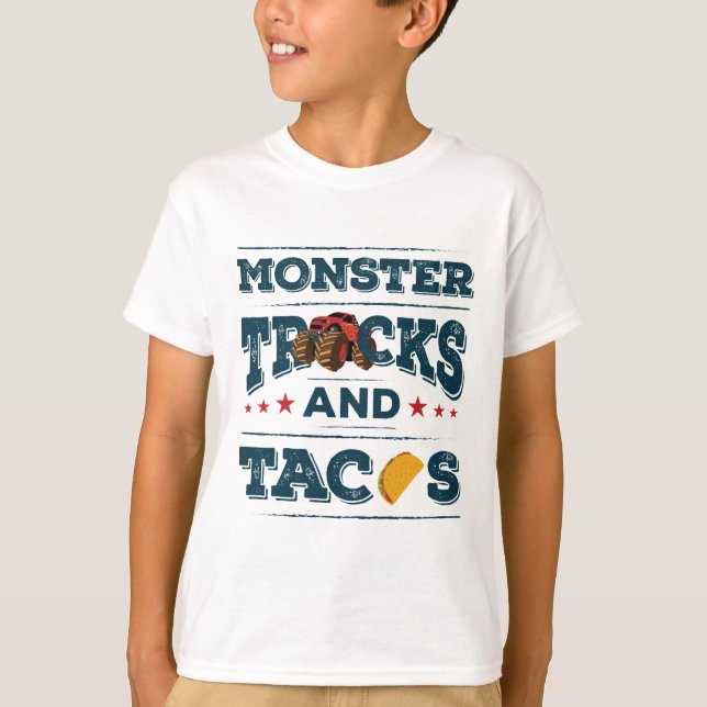 Monster Trucks and Tacos T-Shirt (Front)