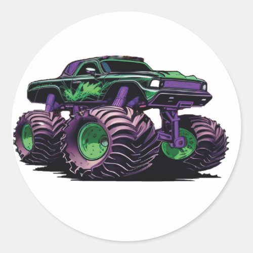 Monster Trucks Are Jam Kids My Truck Lover  Classic Round Sticker