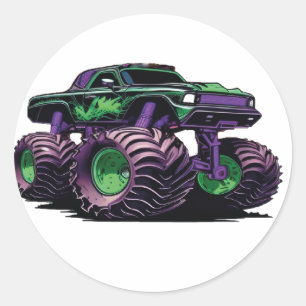 Monster Trucks Are Jam Kids My Truck Lover Classic Round Sticker