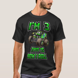 Monster Trucks Are My Jam 3rd Birthday Boy 3 Years T-Shirt