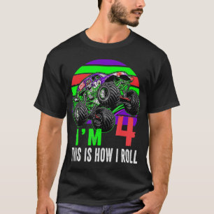 Monster Trucks Are My Jam 4th Birthday Boy 4 years T-Shirt