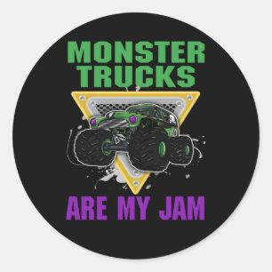 Monster Trucks Are My Jam Classic Round Sticker