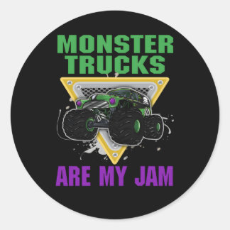 Monster Trucks Are My Jam Classic Round Sticker