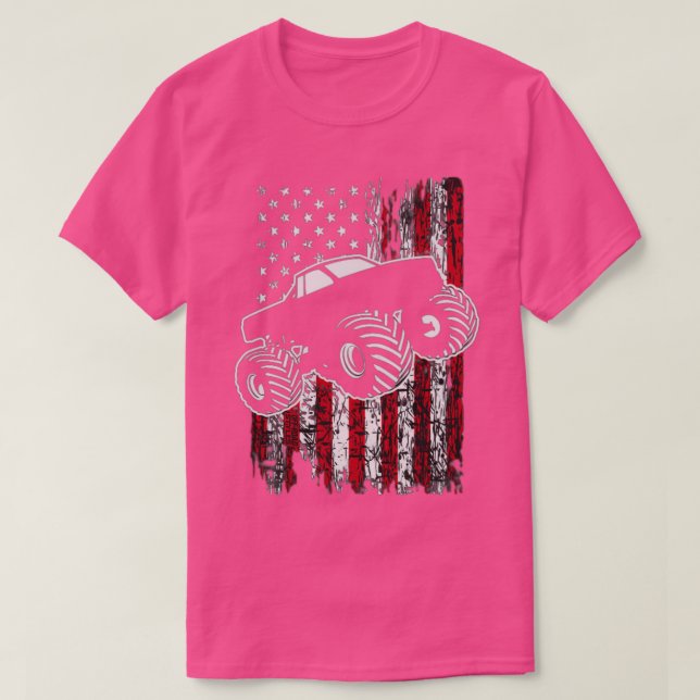 Monster Trucks Are My Jam Cool Monster TruckUSA Fl T-Shirt (Design Front)