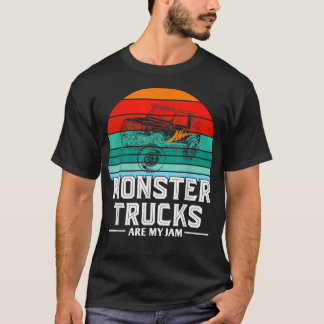 Monster Trucks Are My Jam Cool Vintage Retro Truck T-Shirt