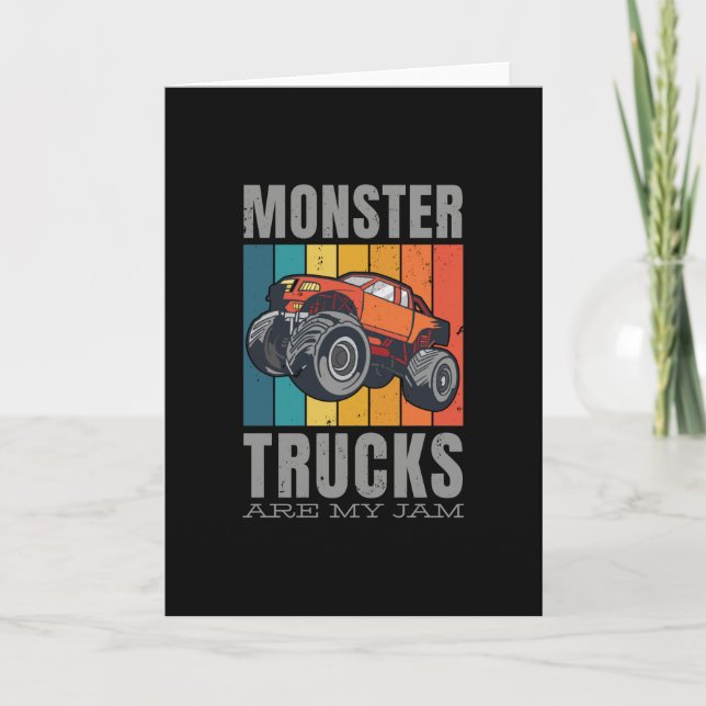Monster Trucks Are My Jam Fan Quote Card (Front)