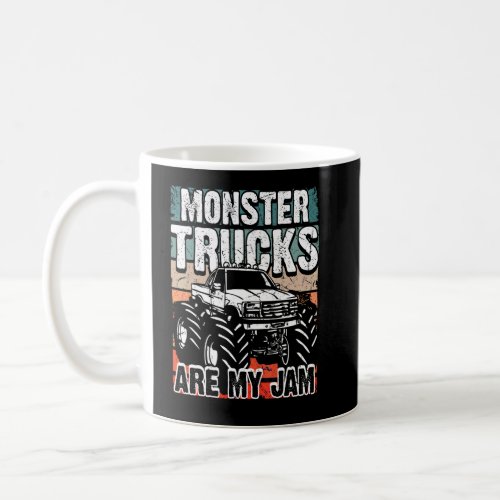 Monster Trucks Are My Jam Retro Vintage Retro Boys Coffee Mug