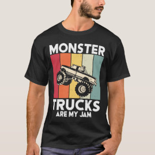 Monster Trucks Are My Jam Vintage Engines truck T-Shirt