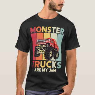 Monster Trucks Are My Jam Vintage Engines truck T-Shirt