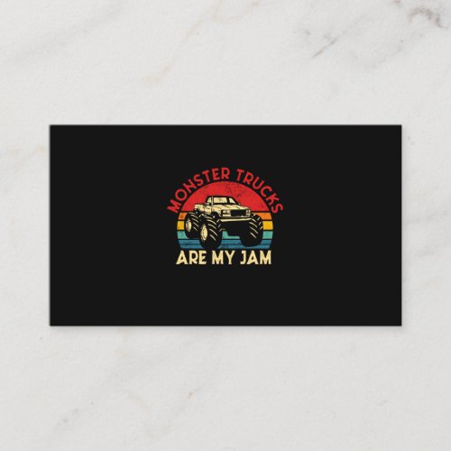 Monster Trucks Are My Jam Vintage Retro Monster Tr Business Card