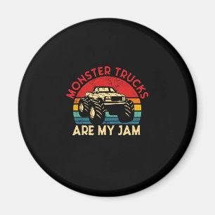 Monster Trucks Are My Jam Vintage Retro Monster Tr Magnet