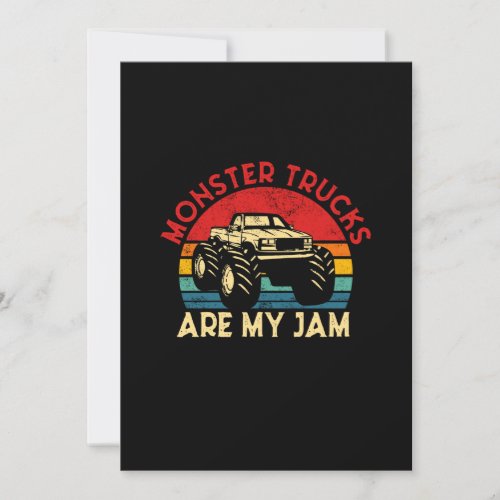 Monster Trucks Are My Jam Vintage Retro Monster Tr Save The Date