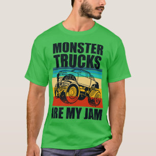 Monster Trucks Are My Jam Vintage Retro Sunset 1 T-Shirt