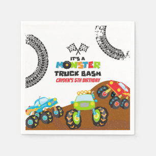 Monster Trucks birthday Napkins
