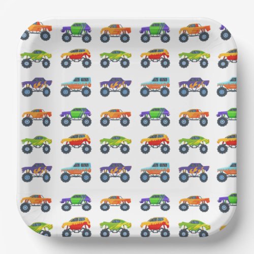 Monster Trucks Birthday Party Paper Plates