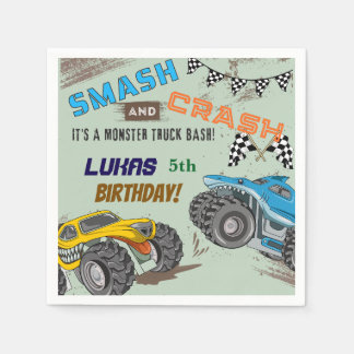 Monster Trucks Boy Birthday Party  Napkins
